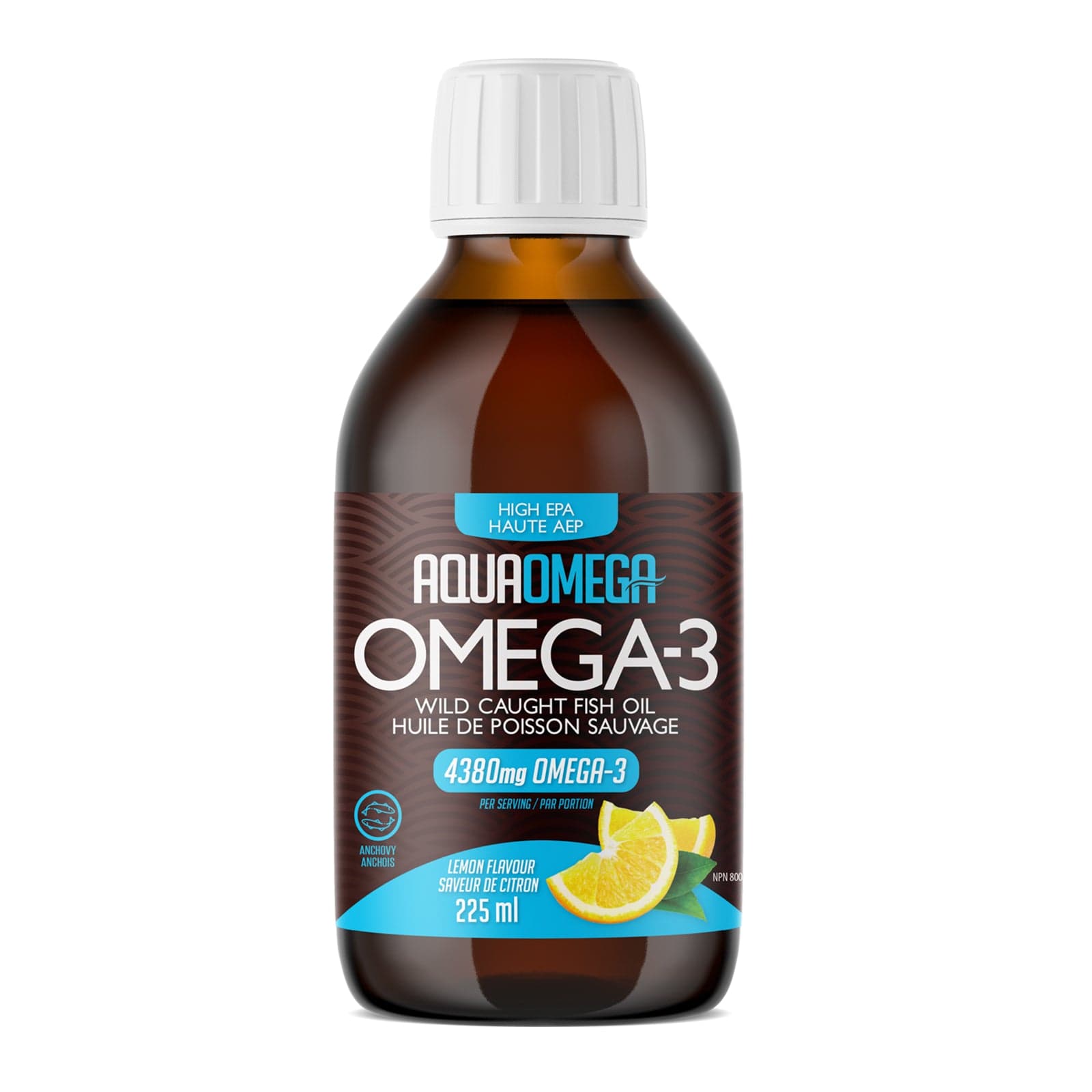 AquaOmega High EPA Omega-3 225ml Lemon